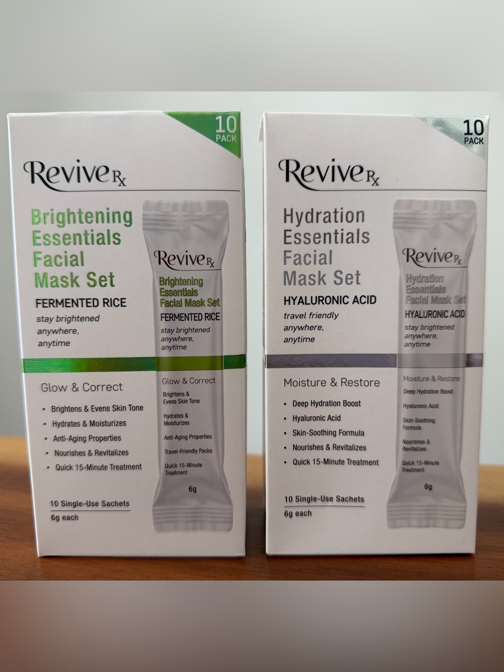 ✨ Revive Rx Hydration & Brightening Essentials Facial Mask Set~2 x 10 Pack
